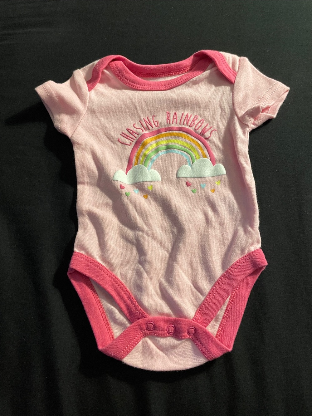 Kidgets Pink and Hot Pink Rainbow 'Chasing Rainbows' One-Piece Bodysuit